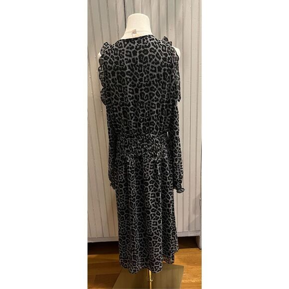 Michael Kors Leopard Print Cold Shoulder Dress - Picture 4 of 6